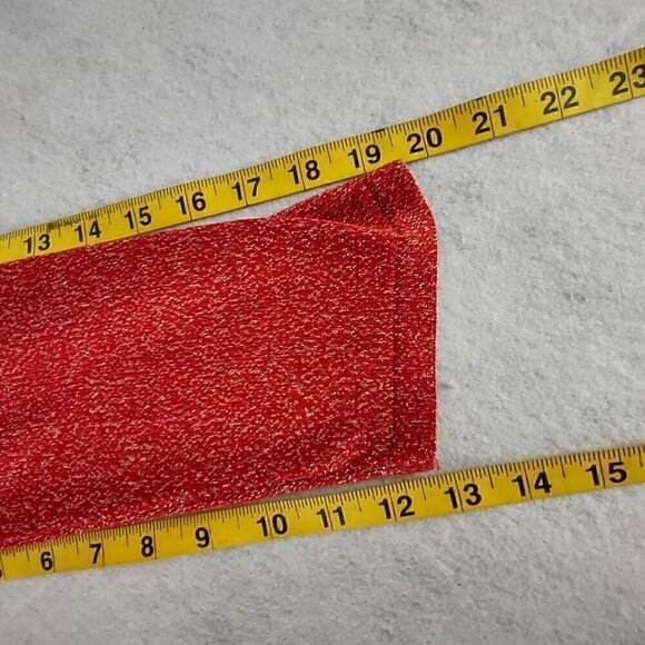 Ruby Rd Women's Red Sweater Gold Sparkle One Piece Pullover Cardigan Size Large - Picture 10 of 12